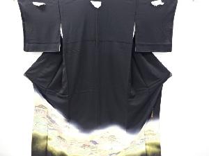 リサイクル　寿光織　寺院風景模様織り出し留袖(比翼付き)